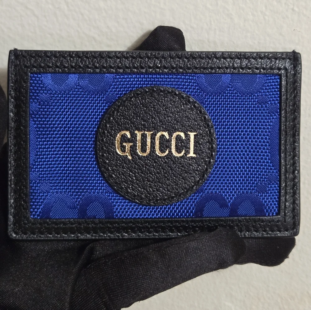 Gucci Off The Grid Rare Blue and Black Card Holder.